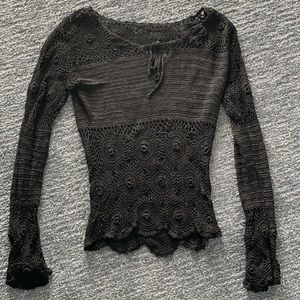 Black mesh long sleeve